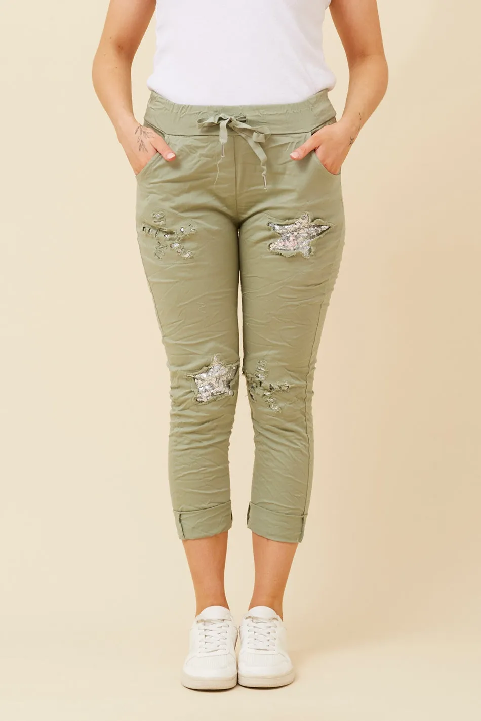 JANJA SEQUIN STAR JOGGER PANTS