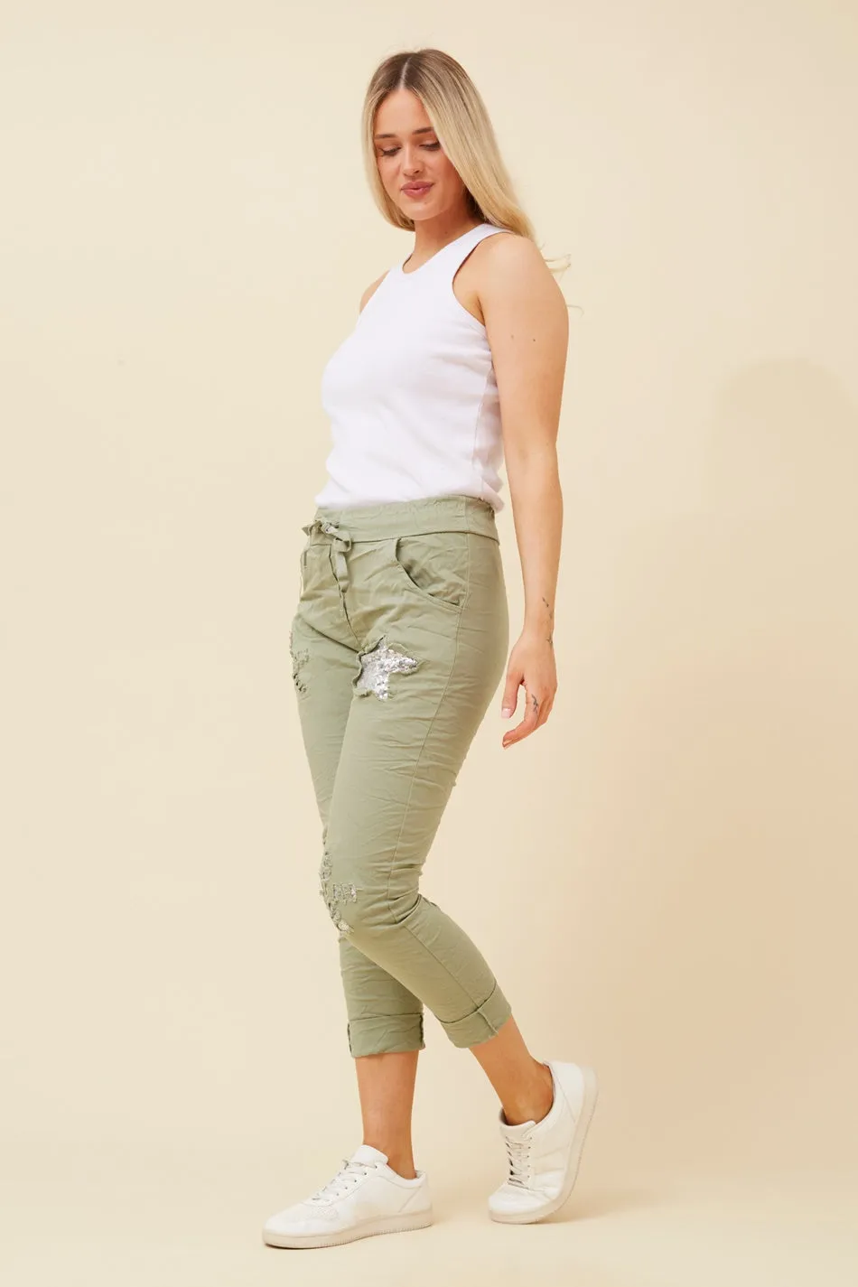 JANJA SEQUIN STAR JOGGER PANTS