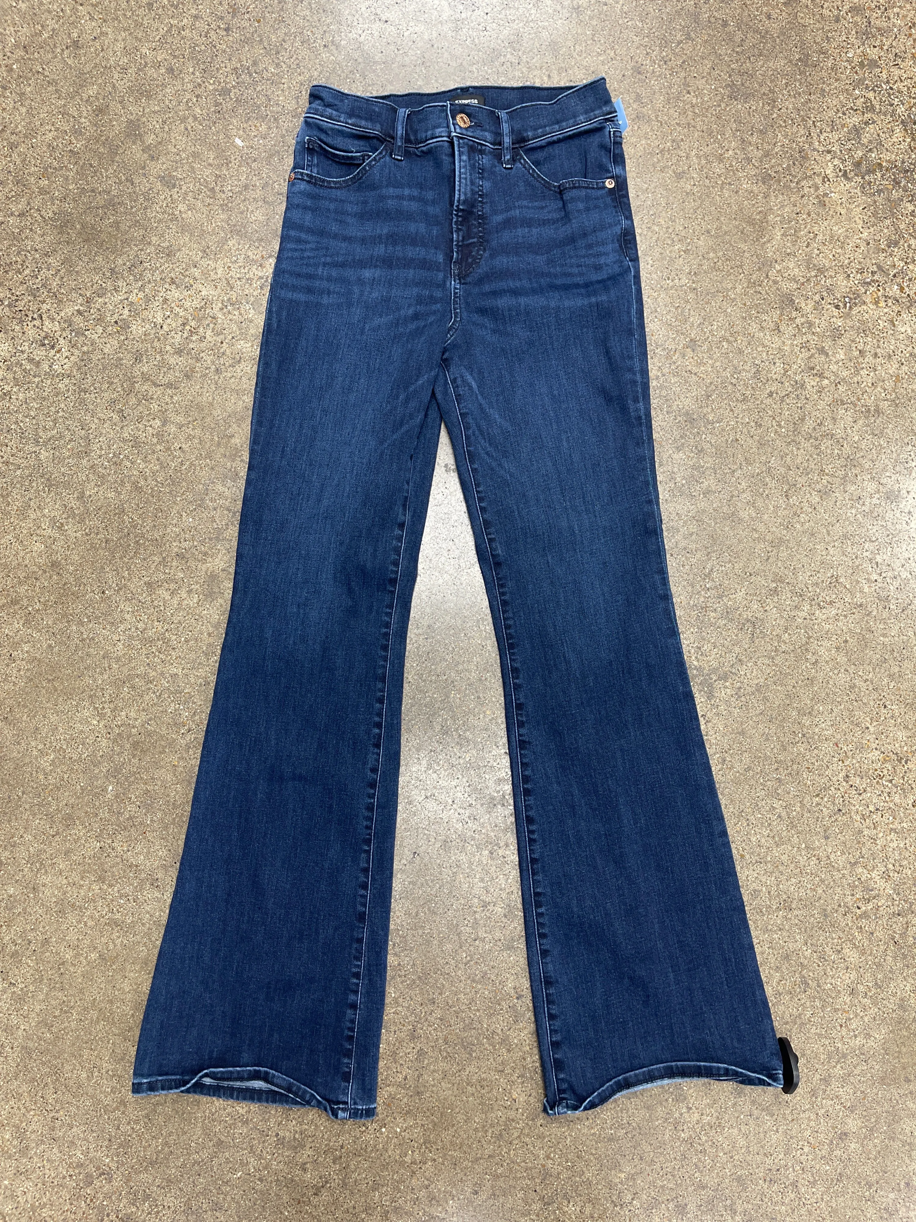 Jeans Flared By Express In Blue Denim, Size:6