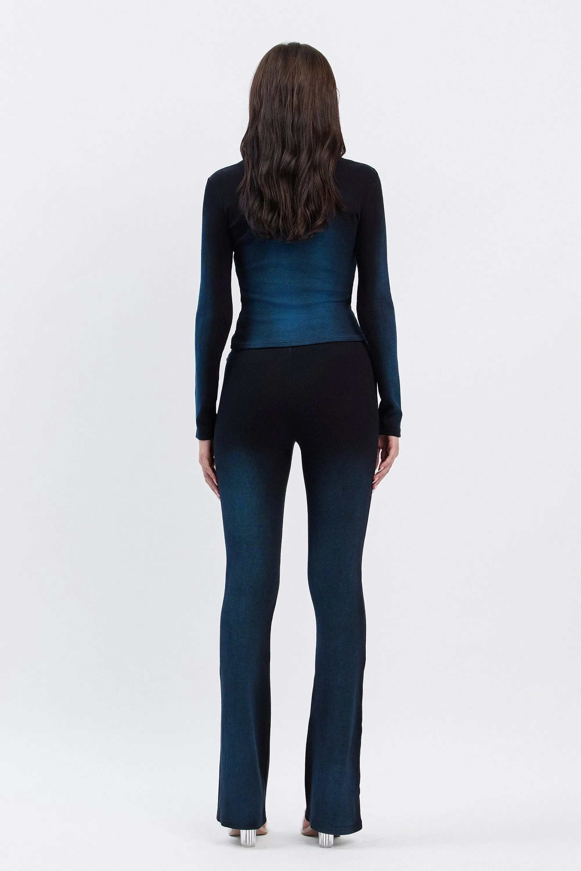 JENNI GRADIENT FLARED PANTS - BLUE