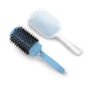 Kuber Industries Hair Brush | Bristles Brush | Hair Brush with Paddle | Sharp Hair Brush for Woman | Suitable For All Hair Types | TGX525..-XH45BLE | Ice Blue & Blue