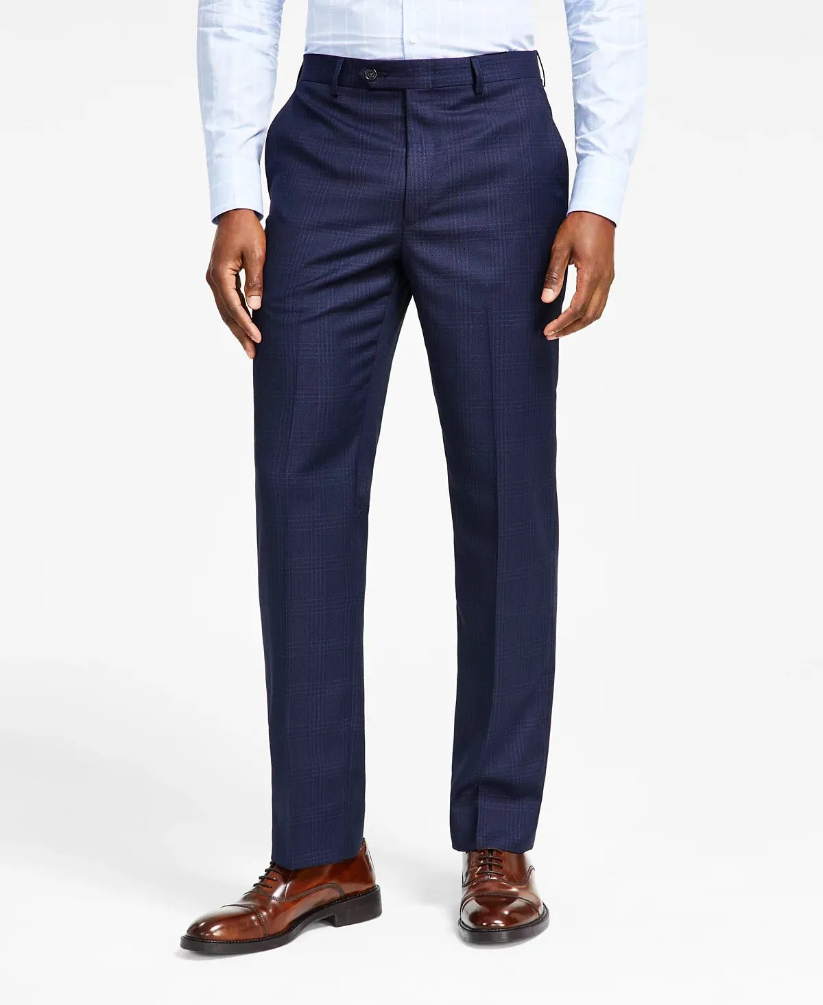 Lauren Ralph Lauren Mens Classic Fit Dress Suit Pants Navy Plaid 32 x 30