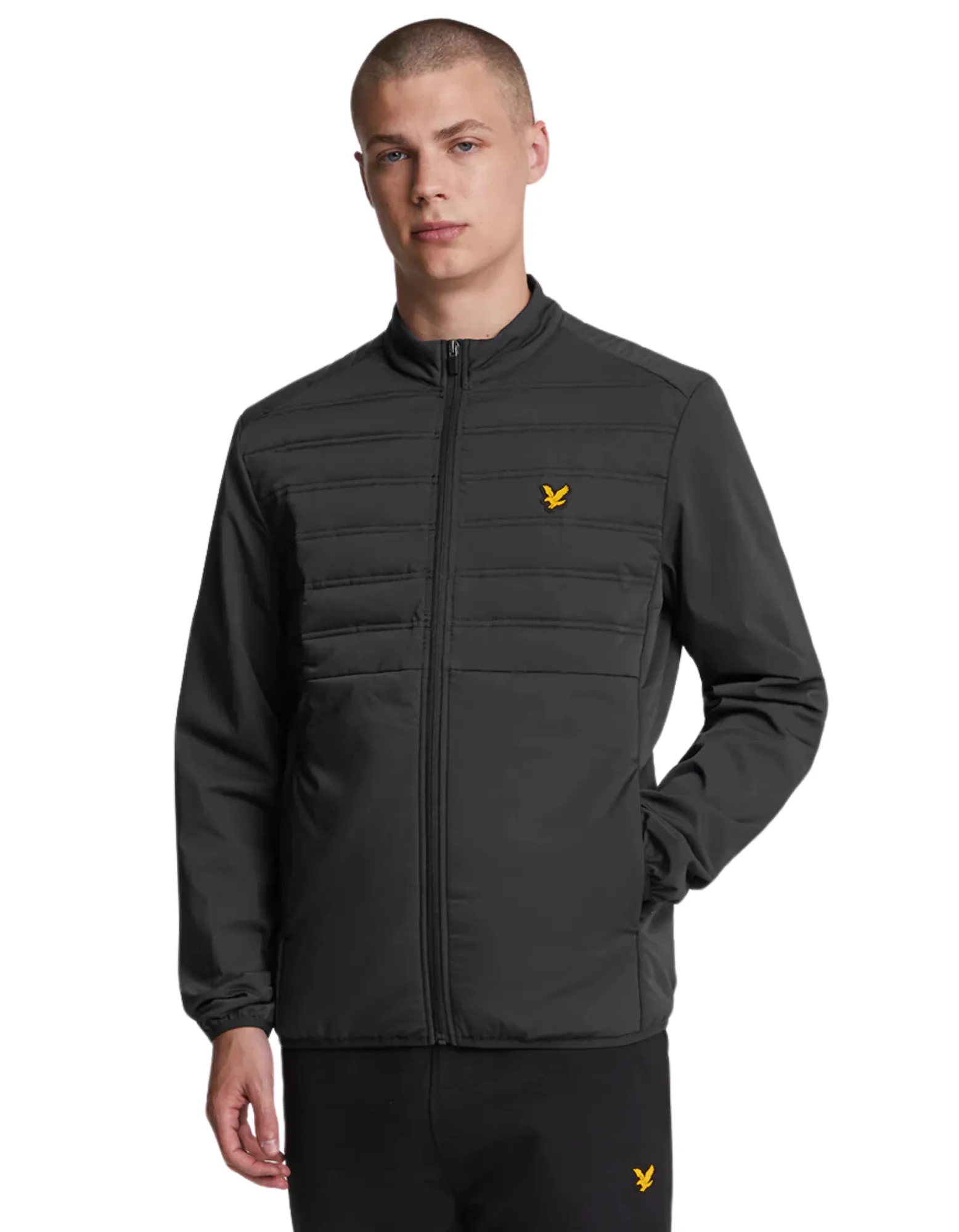 Lyle & Scott Hybrid Baffle Jacket in Jet Black