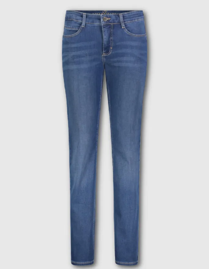 MAC Dream Straight Fit Mid Blue Authentic Wash Jeans