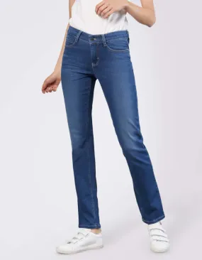 MAC Dream Straight Fit Mid Blue Authentic Wash Jeans