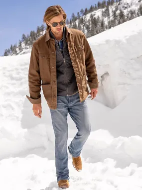 Men’s Western Lined Canvas Barn Coat in Waxed Chocolate Chip