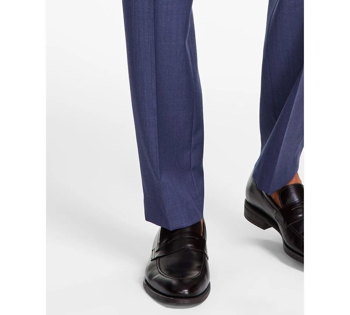 Michael Kors Mens Regular fit Dress Pants 38 / 29 Blue Solid Stretch