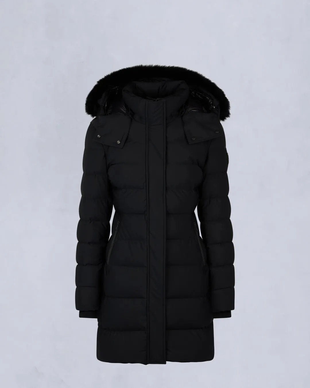 Moose Knuckes Womens Watershed 3 Parka Black with Black Shearling