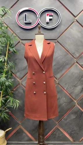NDL Women Vest Dress Camel - Detmold