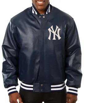 New York Yankees Bomber Leather Jacket For Men and Women