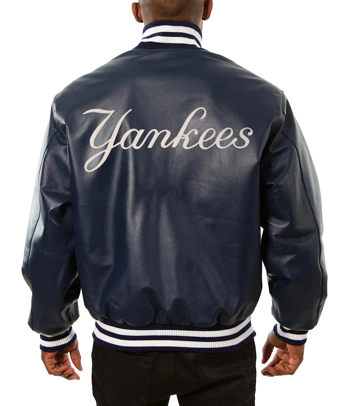 New York Yankees Bomber Leather Jacket For Men and Women