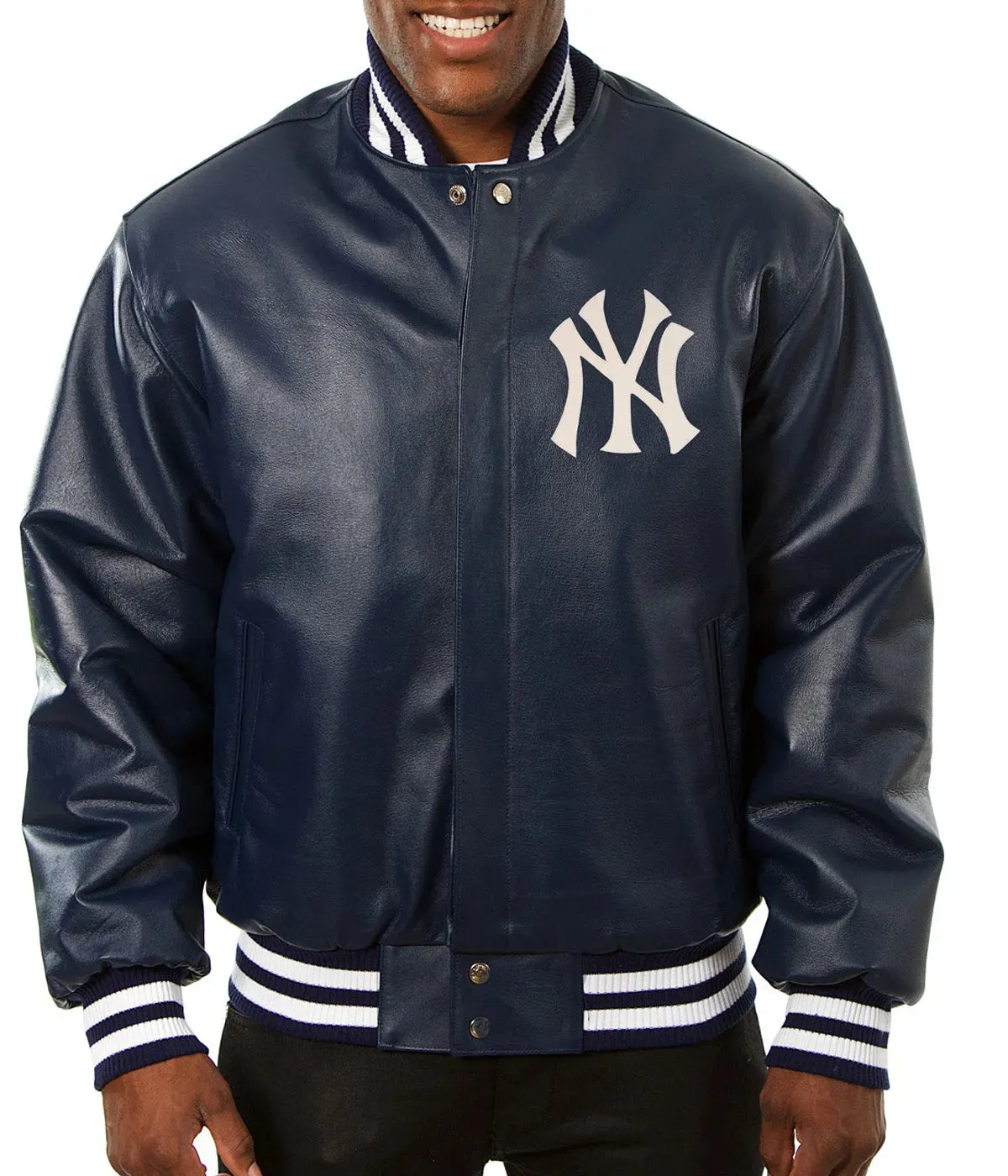 New York Yankees Bomber Leather Jacket For Men and Women