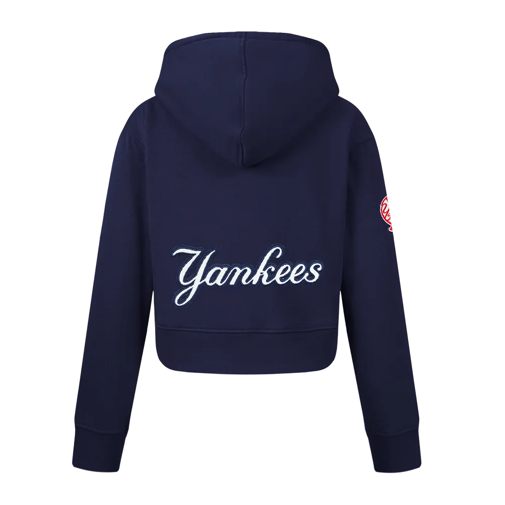 NEW YORK YANKEES CLASSIC LITTLE GIRLS FLC FZ HOODIE (MIDNIGHT NAVY)