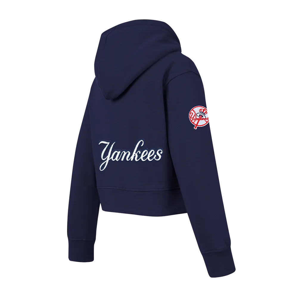 NEW YORK YANKEES CLASSIC LITTLE GIRLS FLC FZ HOODIE (MIDNIGHT NAVY)