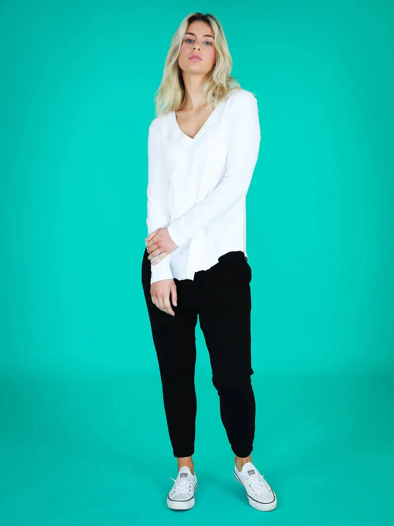 Nora Long Sleeve V Neck Tee