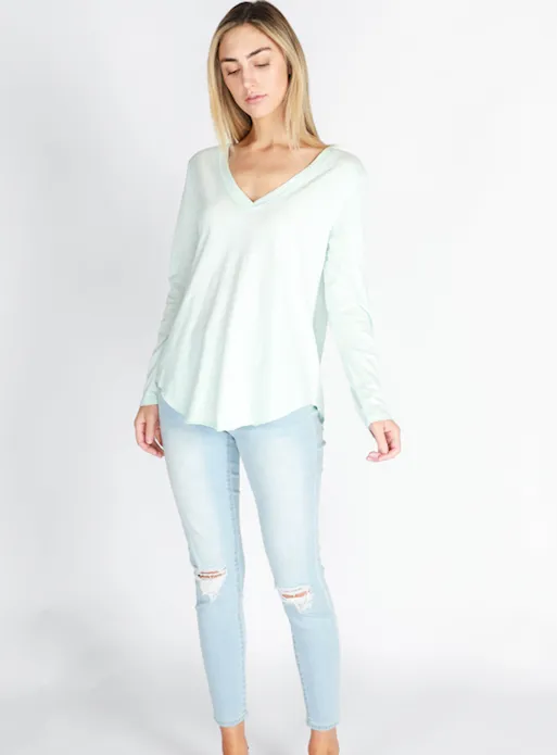 Nora Long Sleeve V Neck Tee