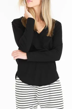 Nora Long Sleeve V Neck Tee