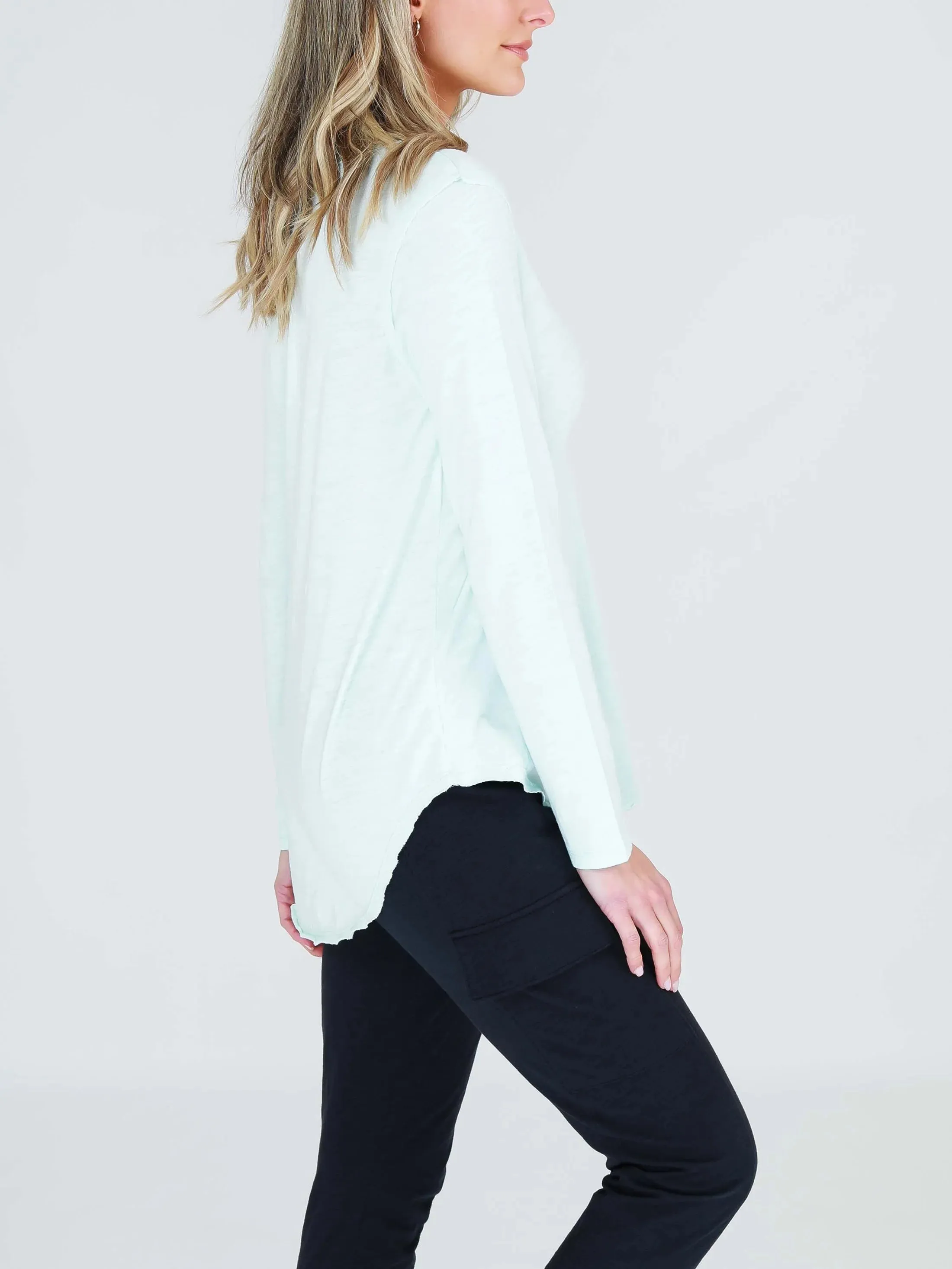 Nora Long Sleeve V Neck Tee