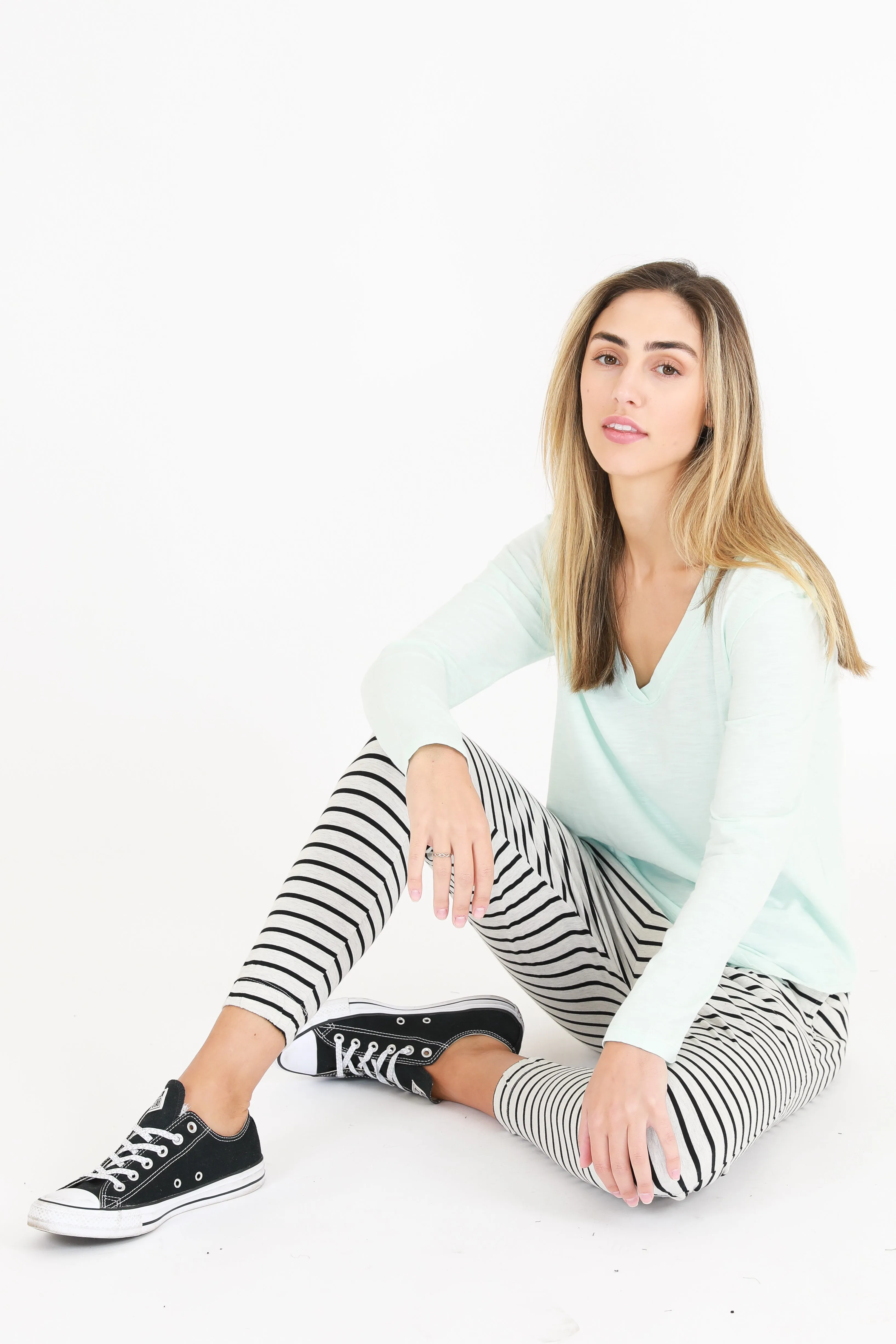 Nora Long Sleeve V Neck Tee