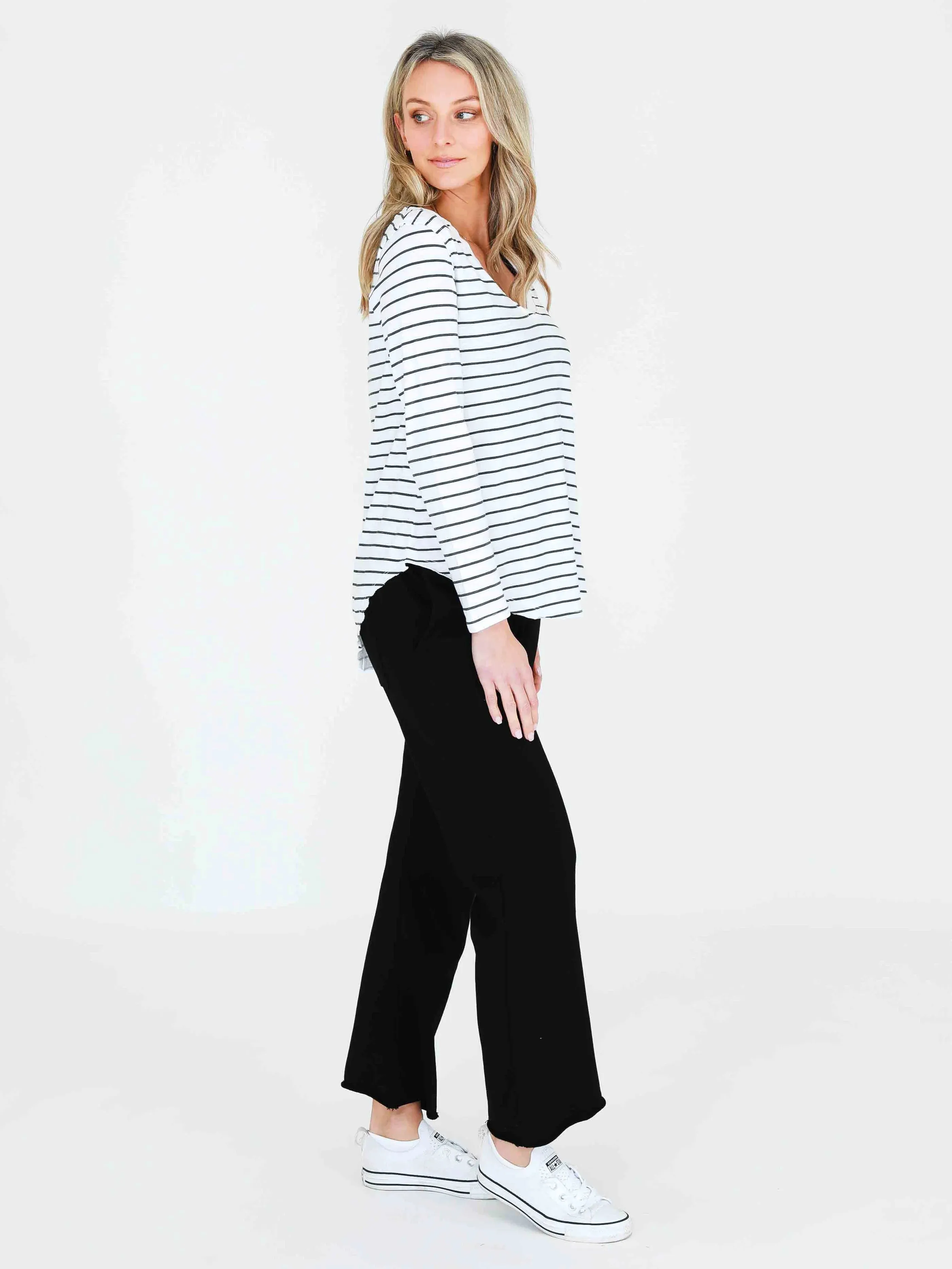 Nora Long Sleeve V Neck Tee