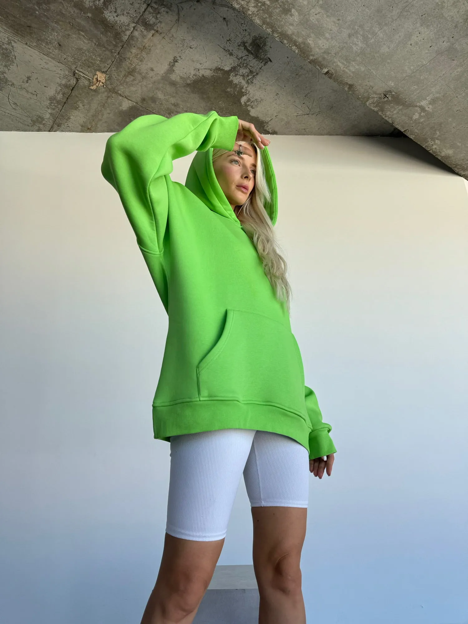 Oversize Basic Hoodie - Neon Slime