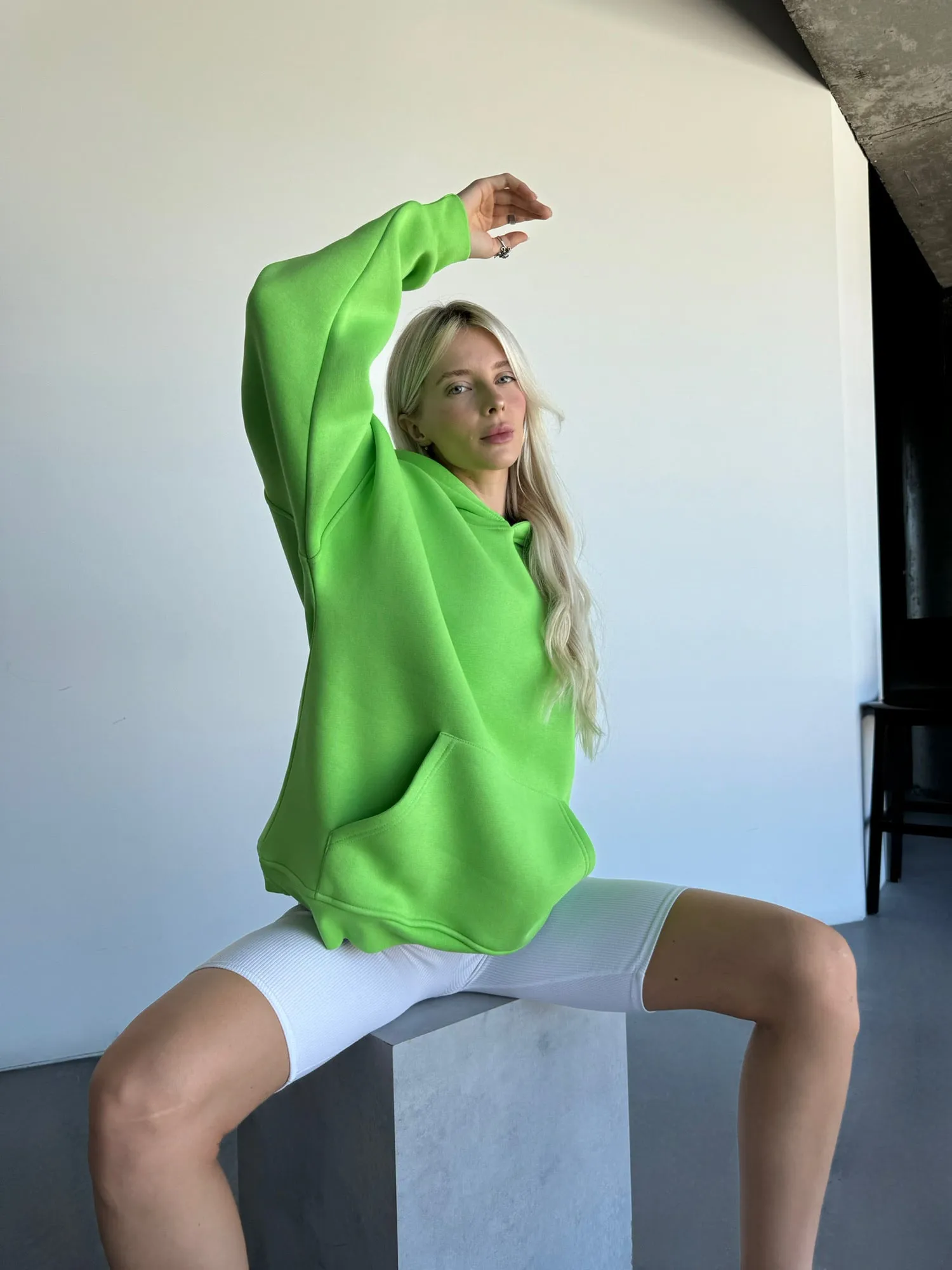 Oversize Basic Hoodie - Neon Slime