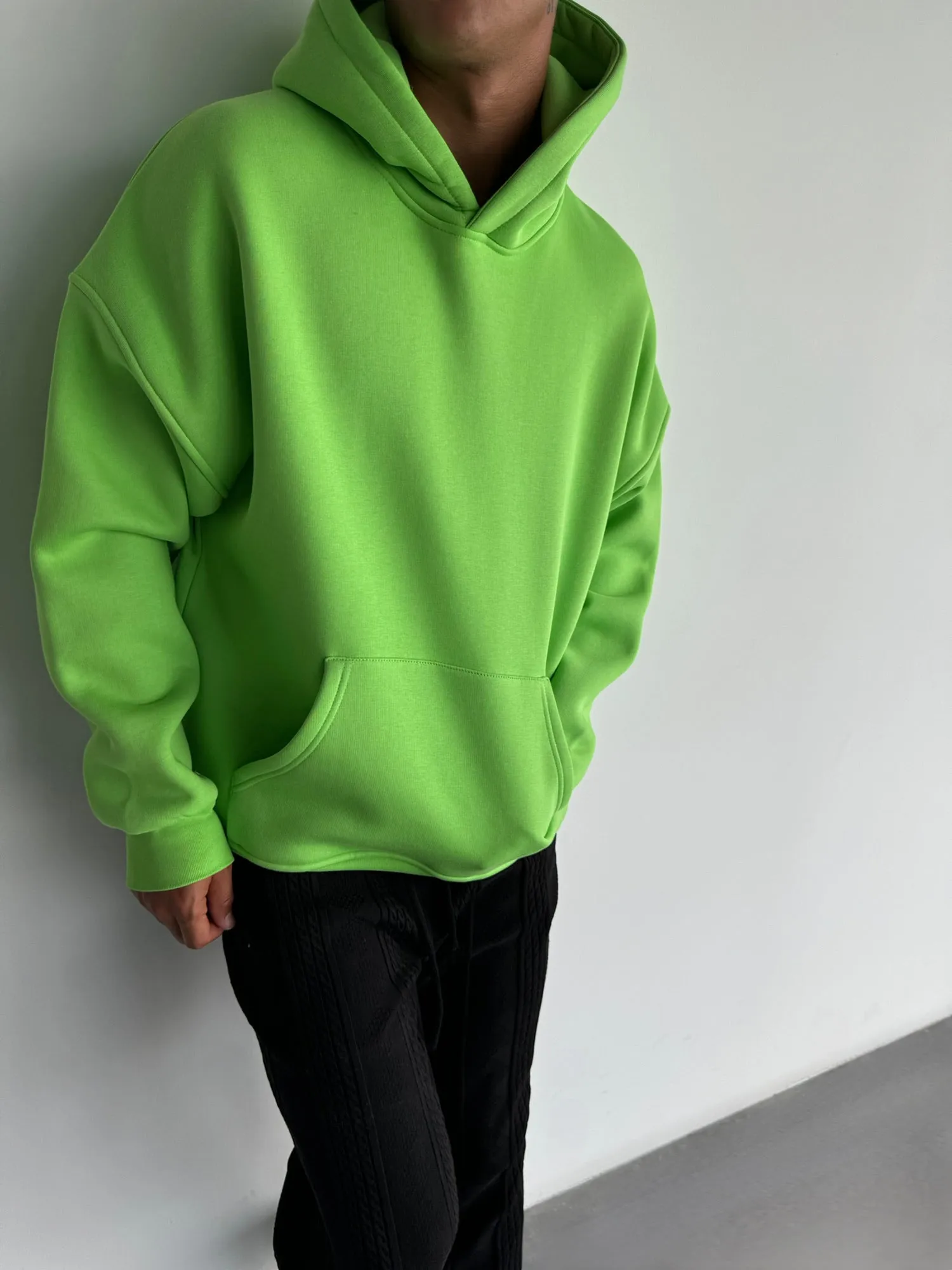 Oversize Basic Hoodie - Neon Slime