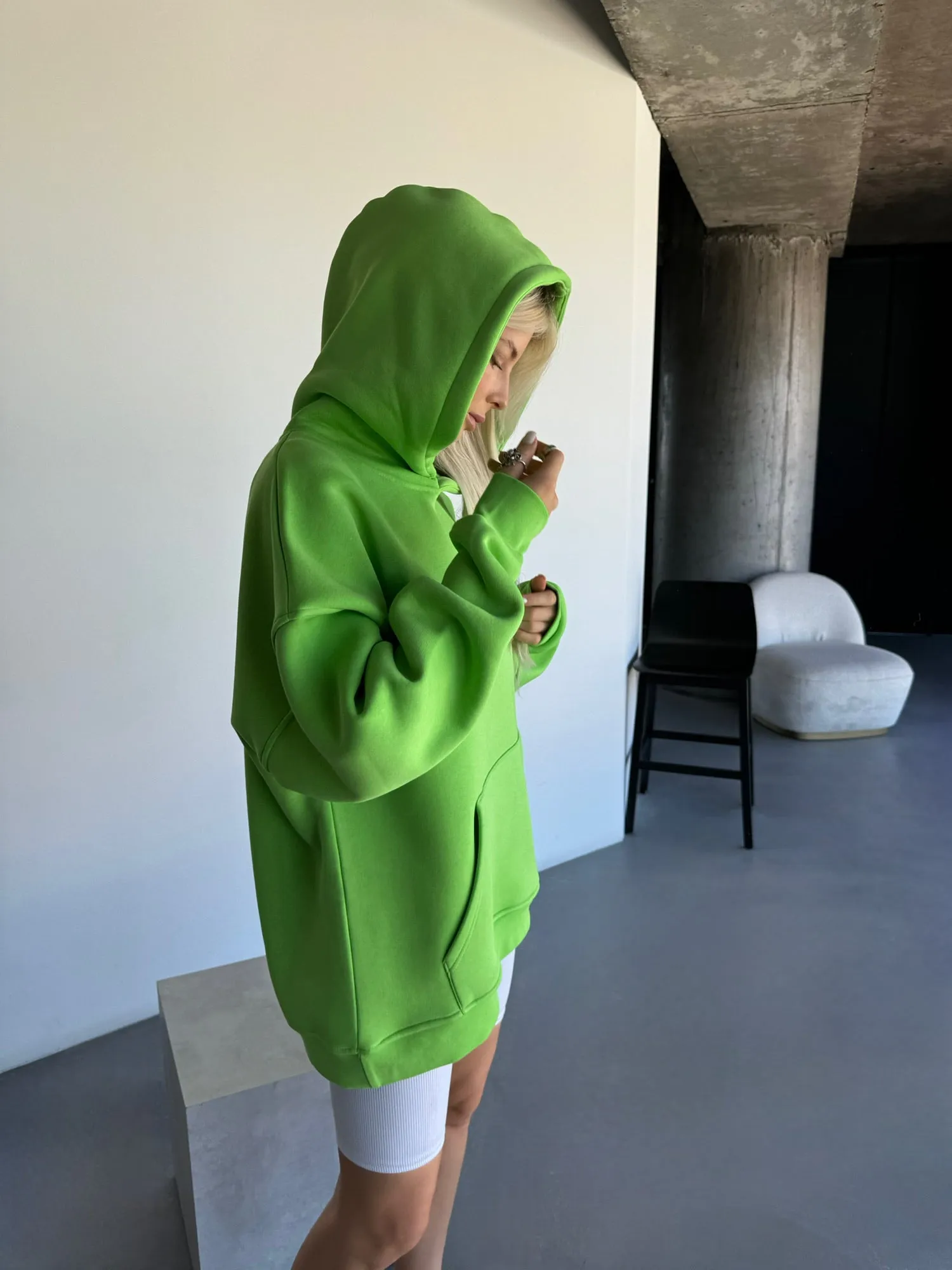 Oversize Basic Hoodie - Neon Slime