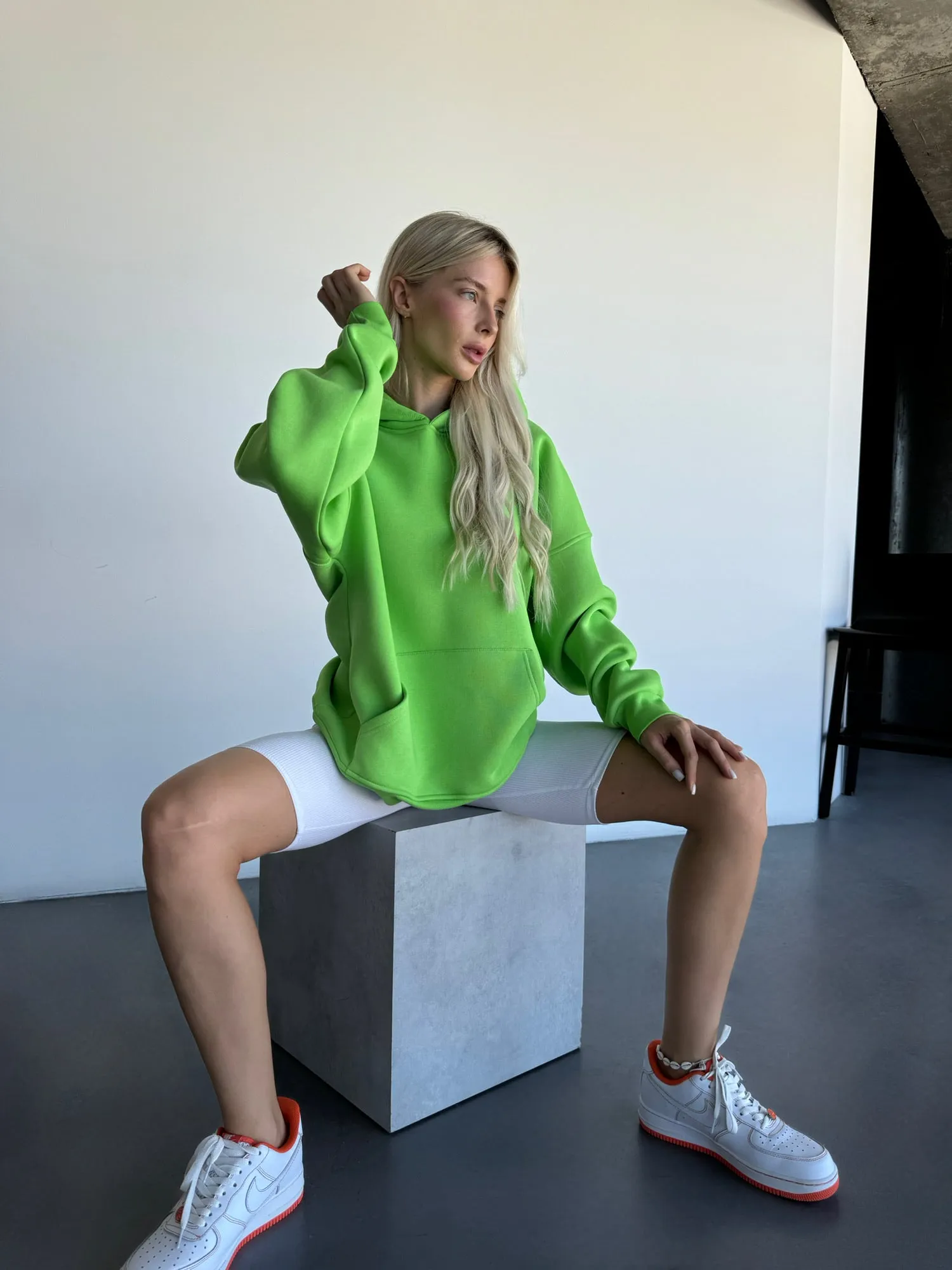 Oversize Basic Hoodie - Neon Slime
