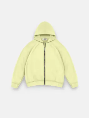 Oversize Basic Zipper Hoodie - Young Wheat