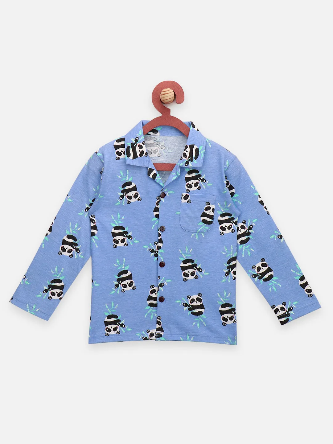 Panda Print Collar Overall NightSuit