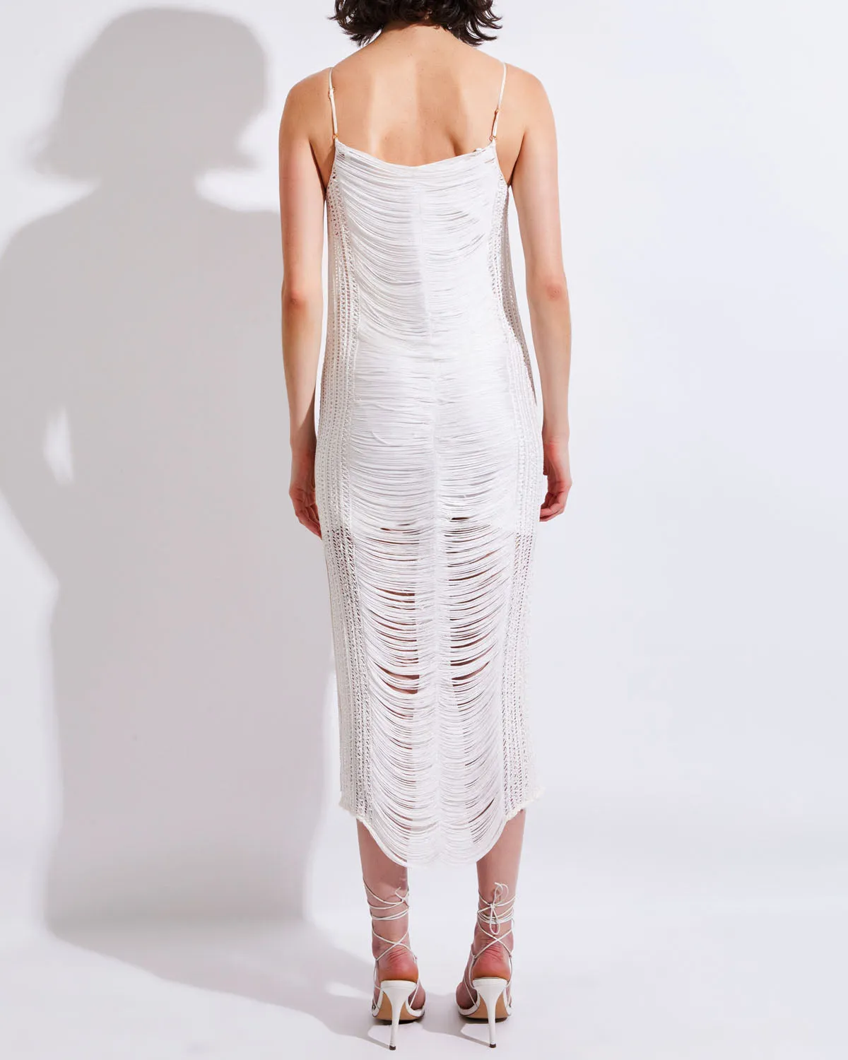 PatBo Draped Fringe Maxi Dress