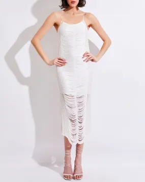 PatBo Draped Fringe Maxi Dress