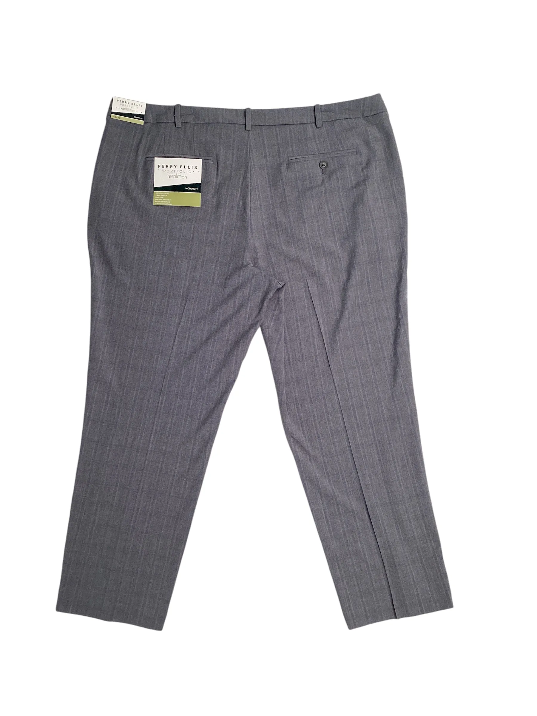 Perry Ellis Portfolio Men's Modern Fit Stretch Suit Dress Pants Grey 34 x 32