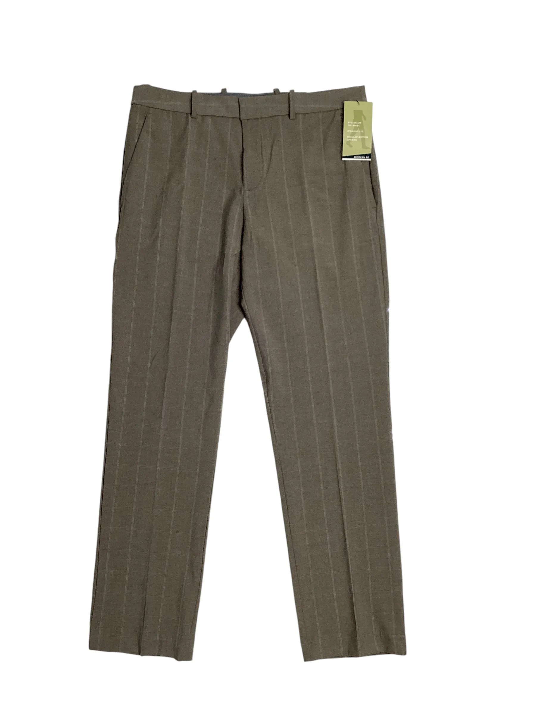 Perry Ellis Portfolio Men's Modern Fit Suit Dress Pants Dark Beige 34 x 32