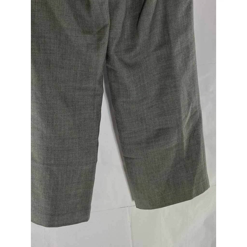 PETITE SOPHISTICATES Women's Gray Merino Wool Straight-Leg Dress Pant SZ 2