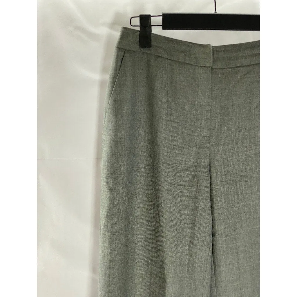 PETITE SOPHISTICATES Women's Gray Merino Wool Straight-Leg Dress Pant SZ 2