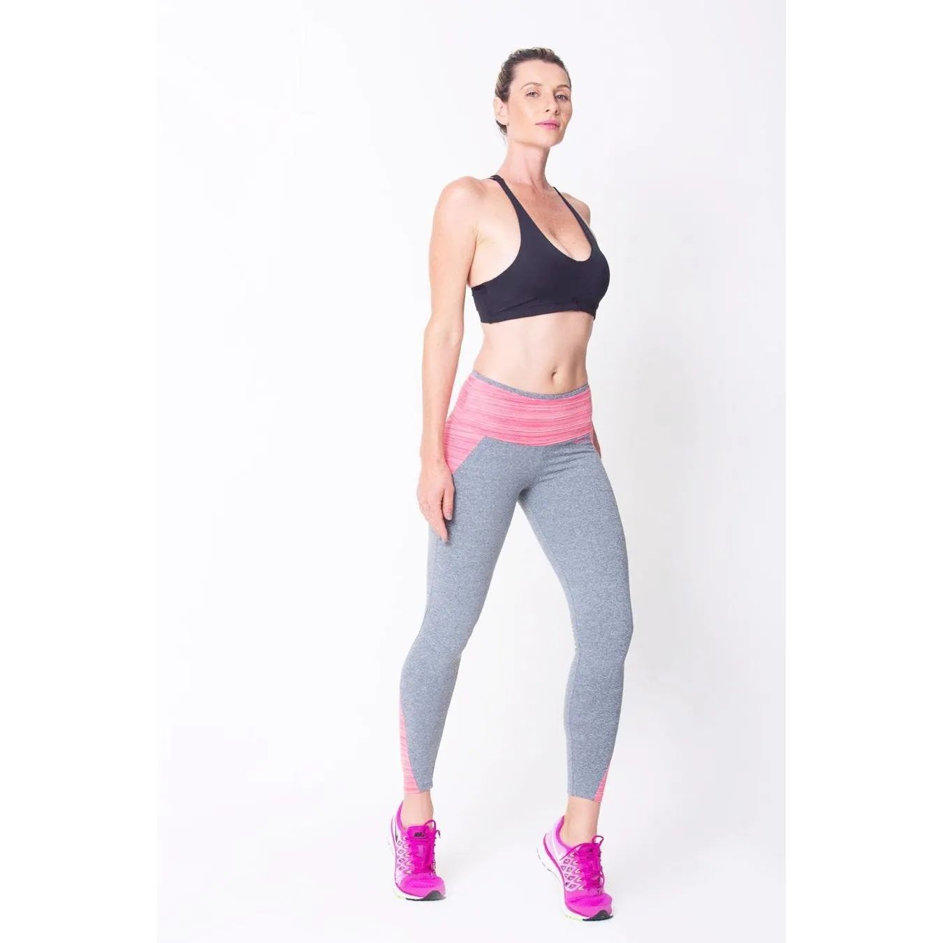 Pink/Heather Grey Superflex Leggings