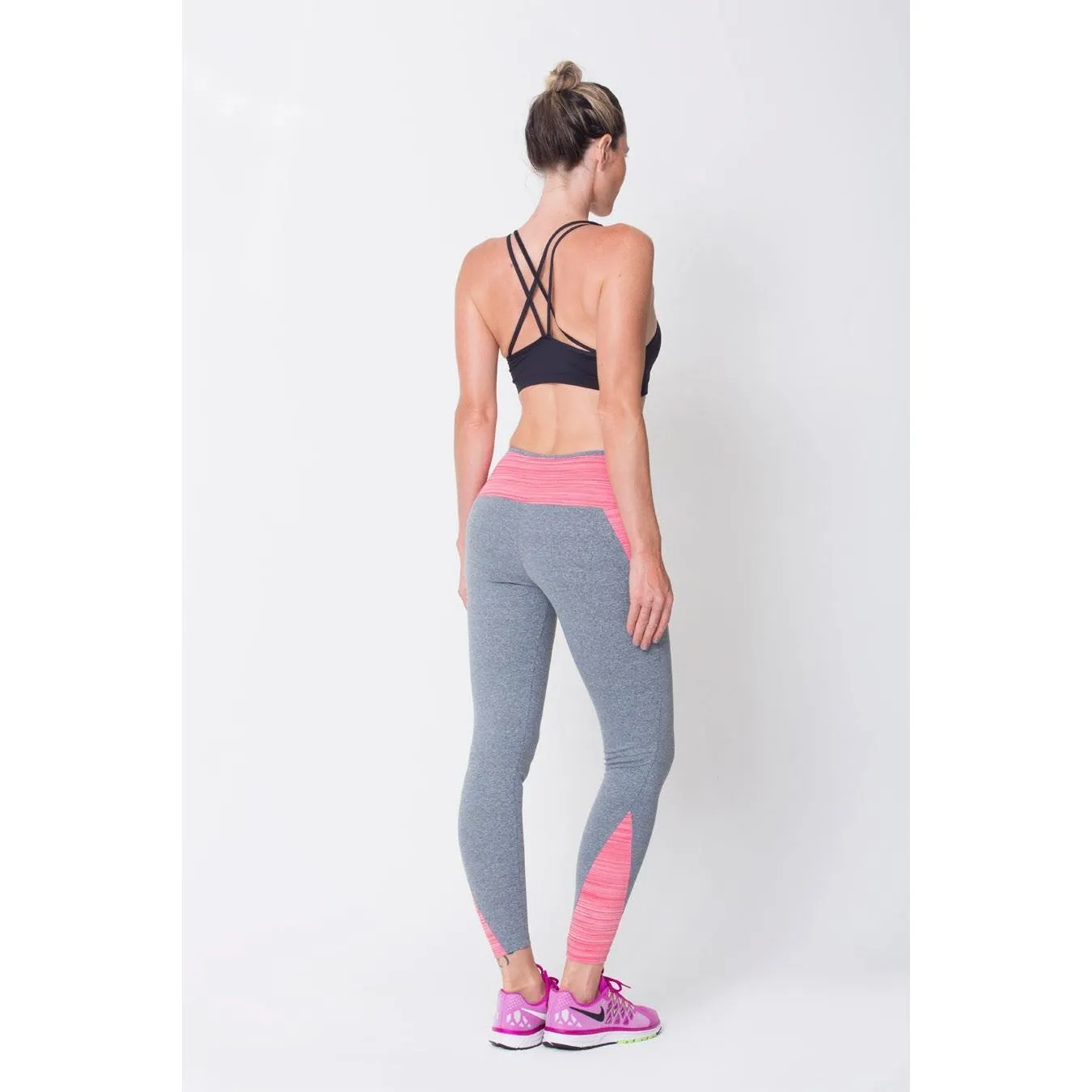 Pink/Heather Grey Superflex Leggings