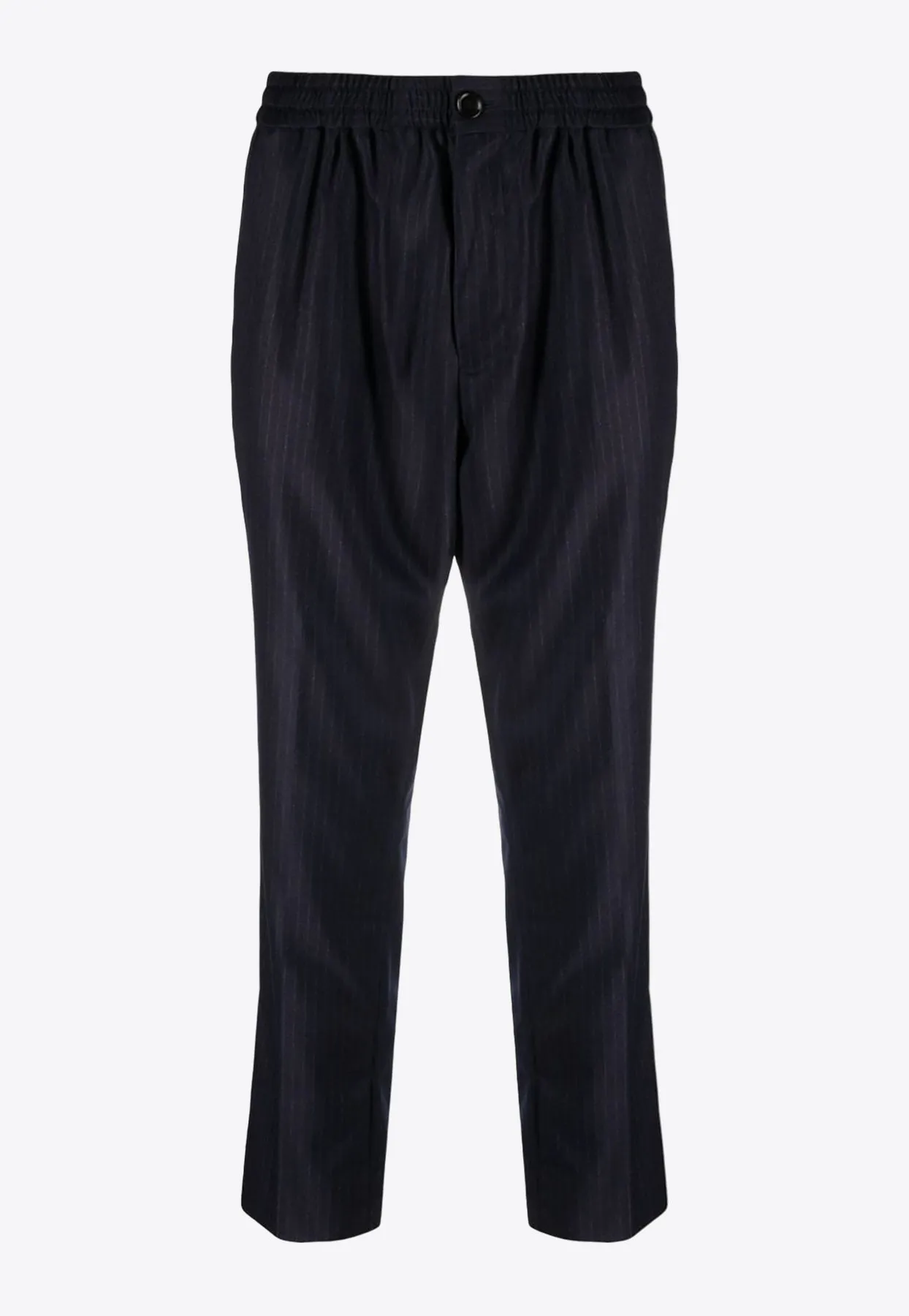 Pinstripe Wool Tapered Pants