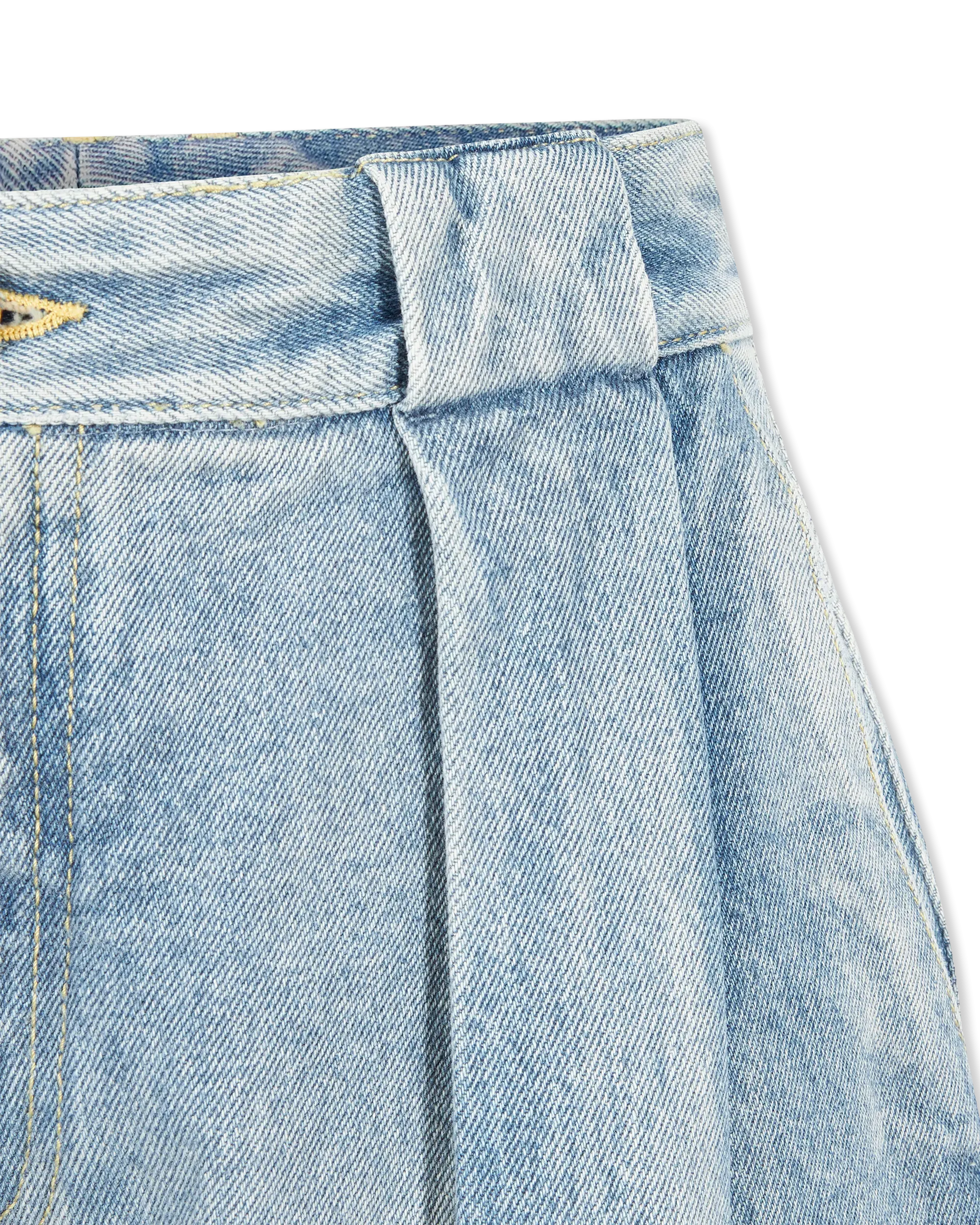 Pleated Denim Jeans
