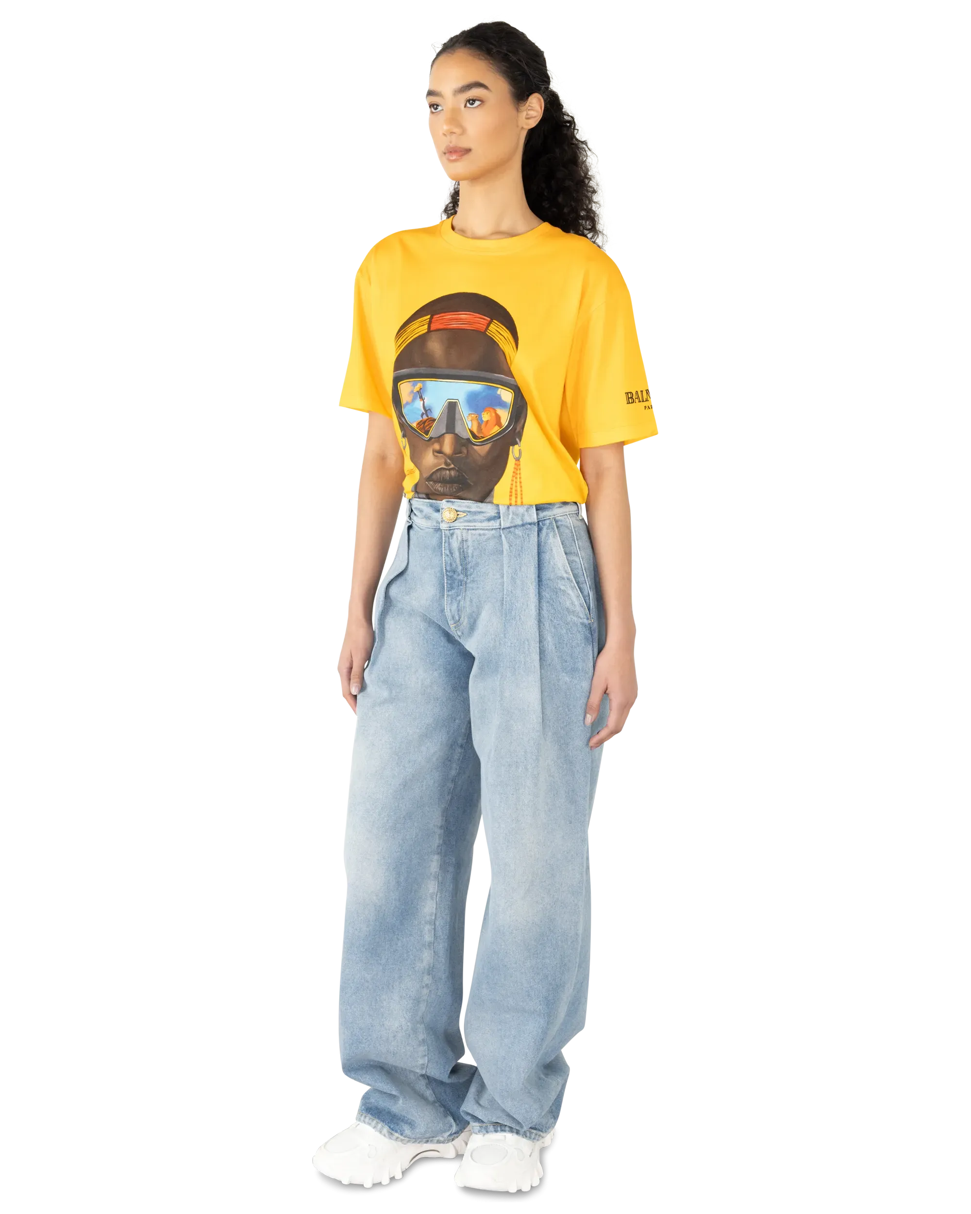 Pleated Denim Jeans