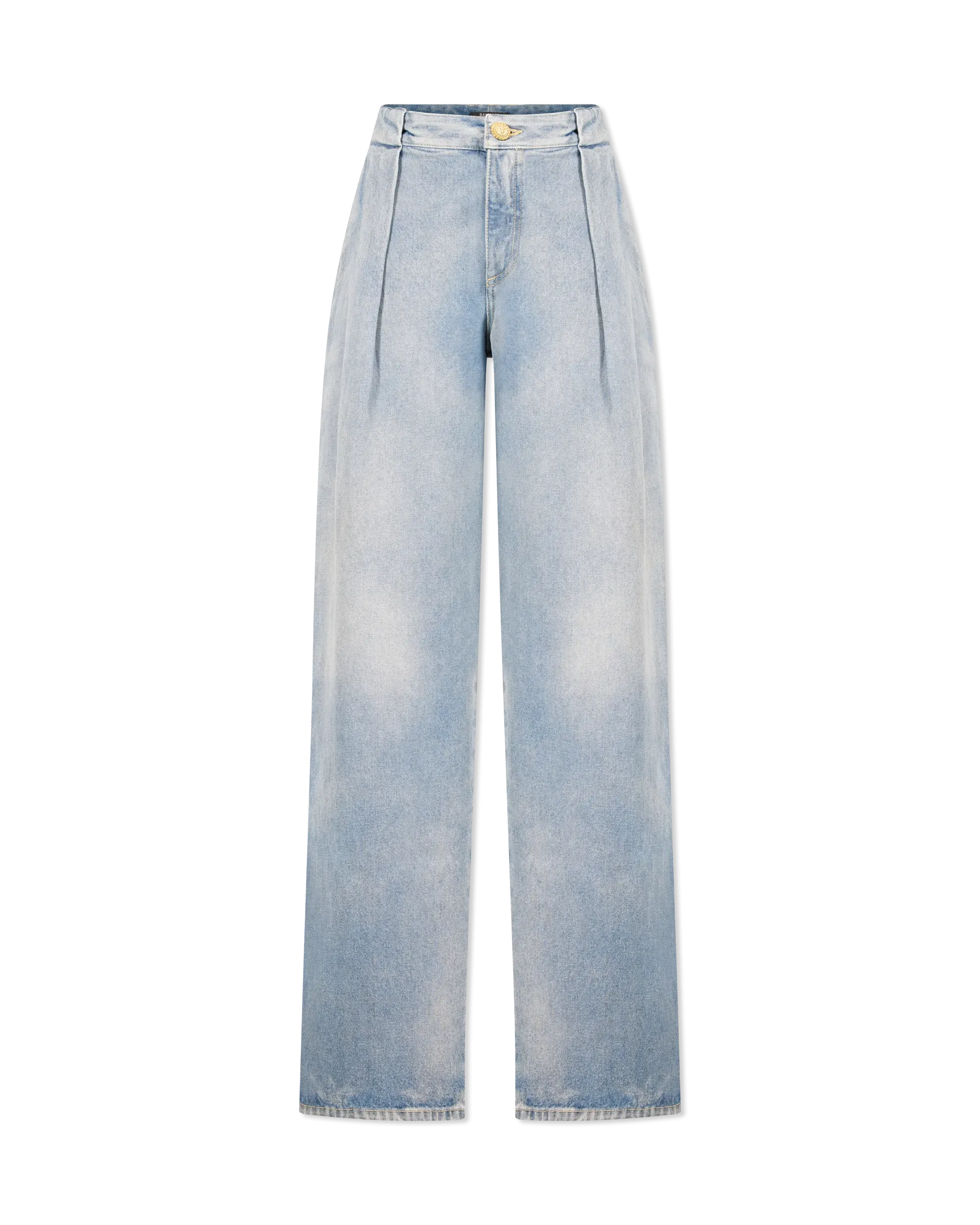 Pleated Denim Jeans