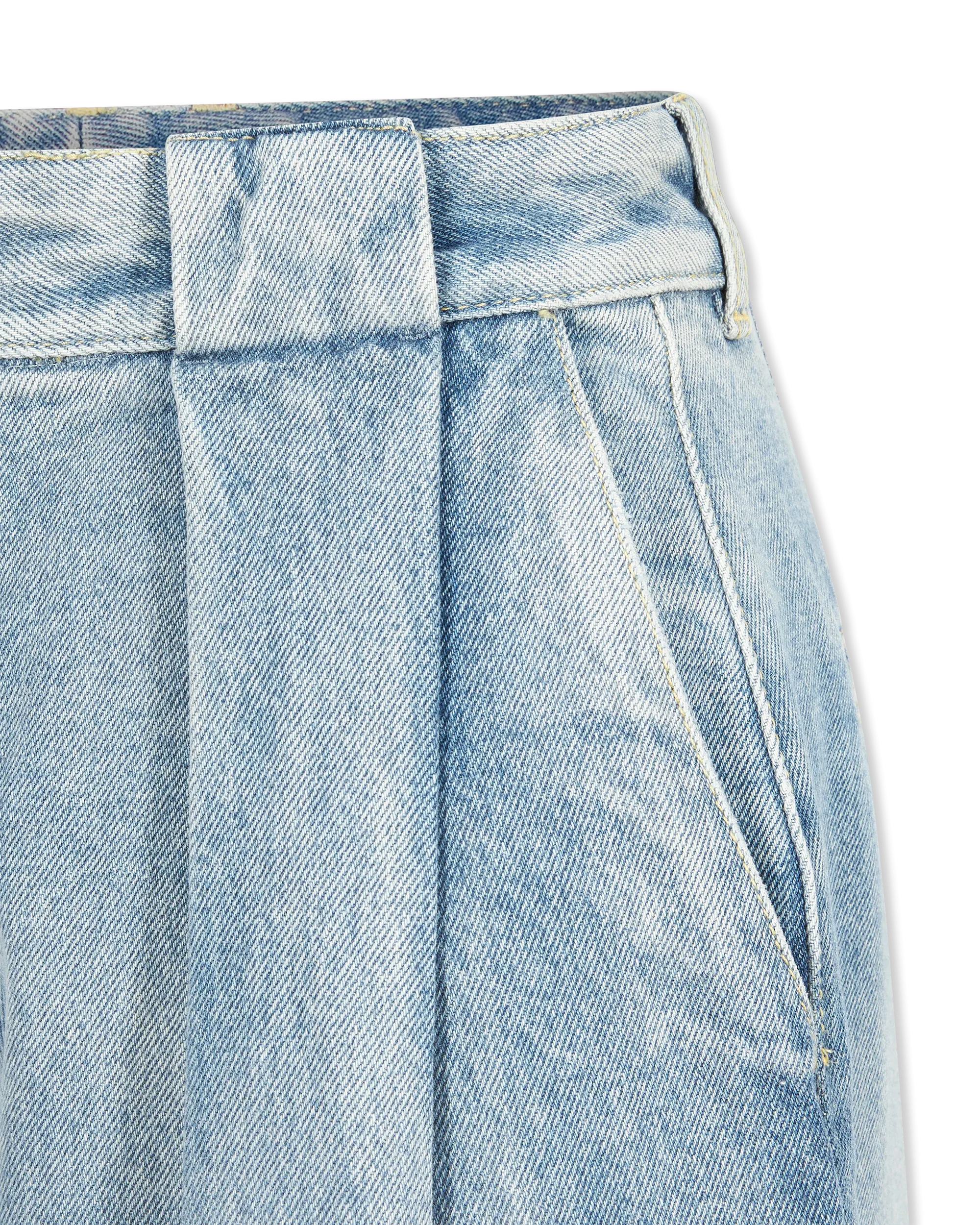 Pleated Denim Jeans