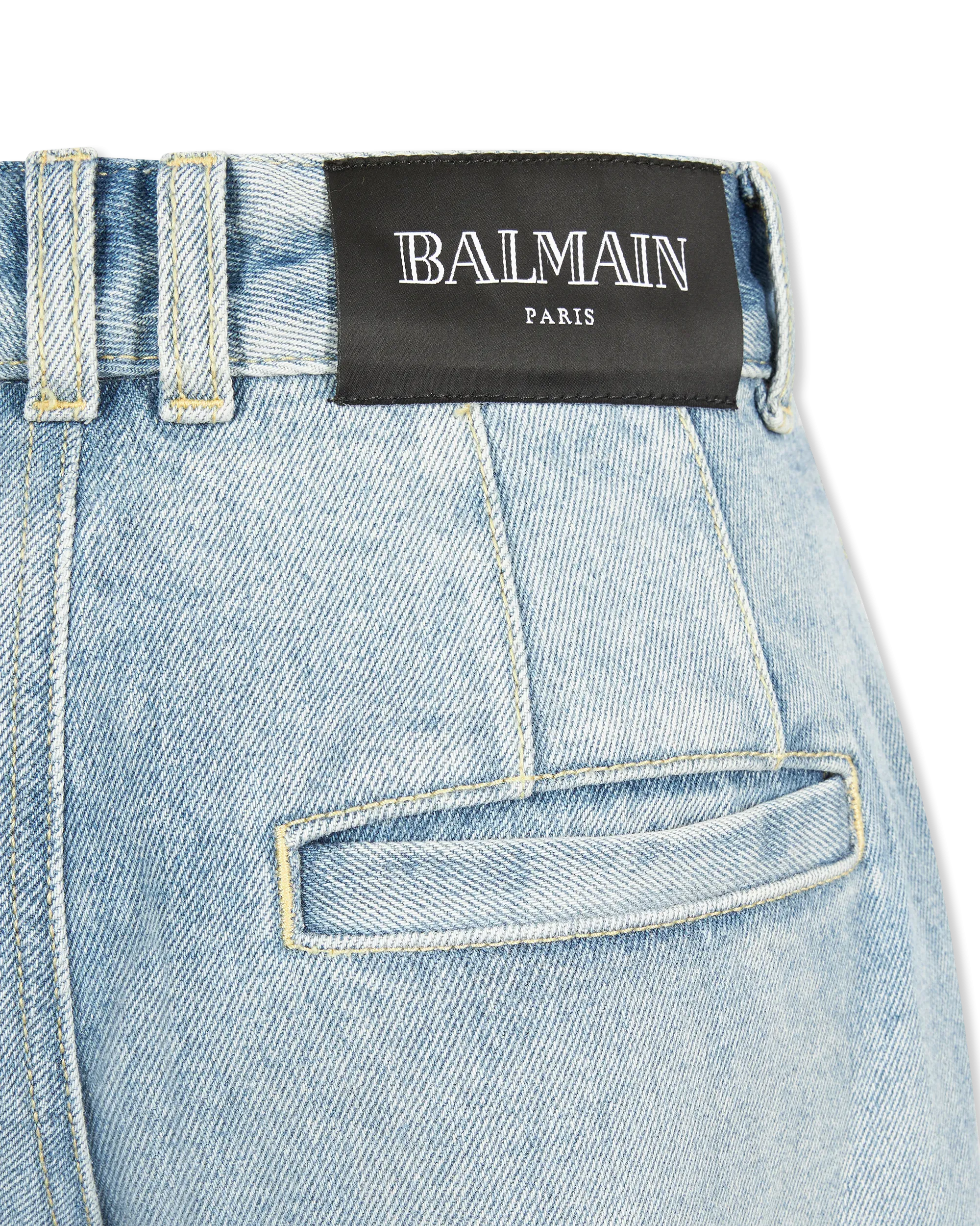 Pleated Denim Jeans