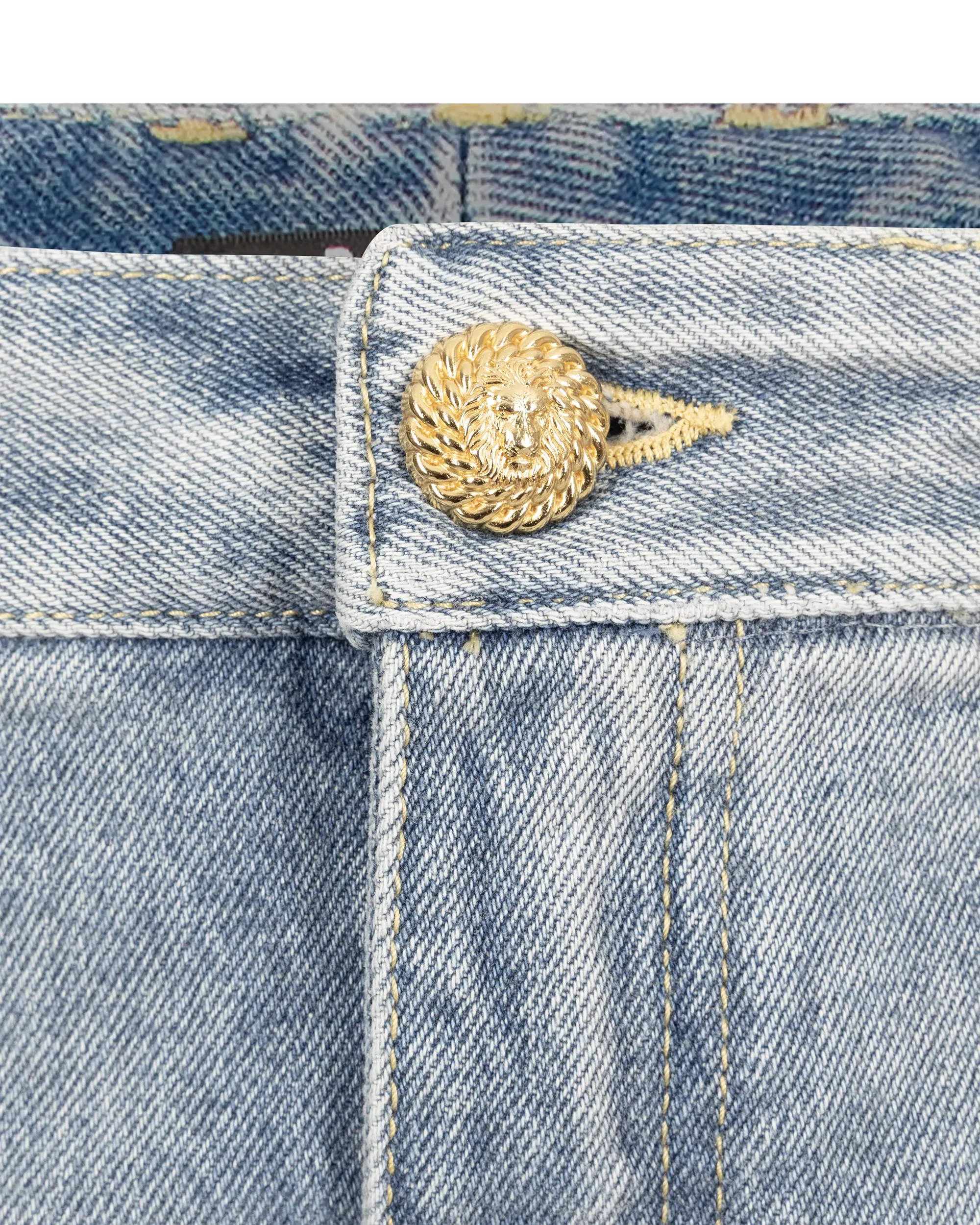 Pleated Denim Jeans