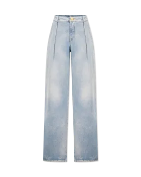 Pleated Denim Jeans