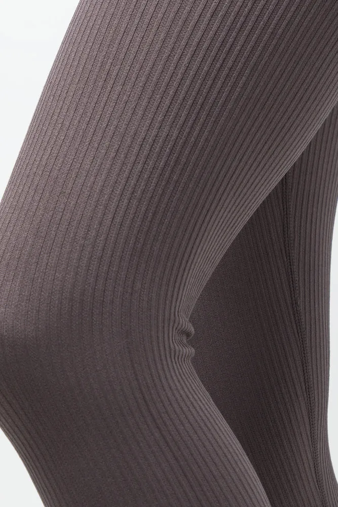 Rib Seamless Wide Waist Legging Dark Grey