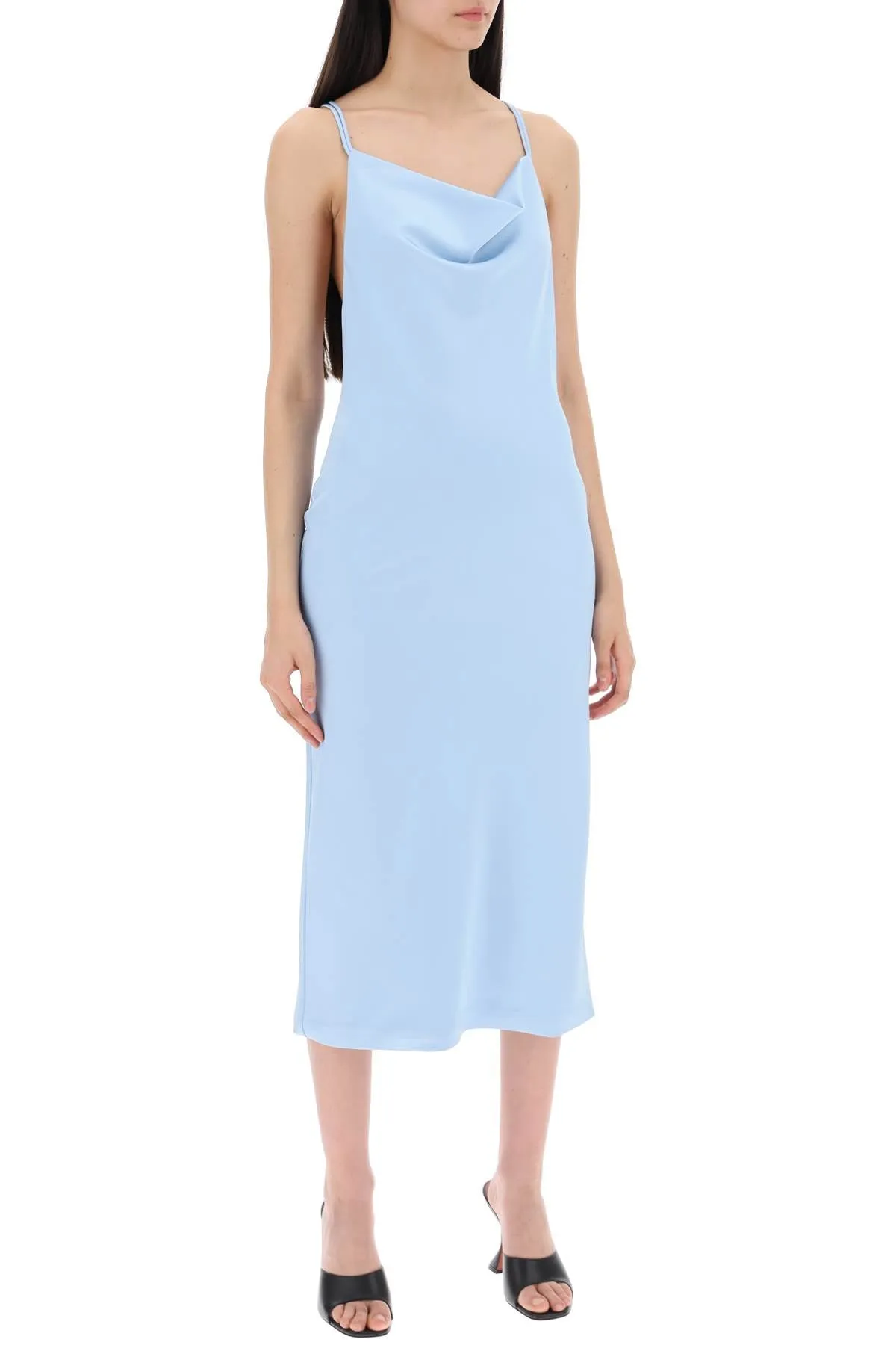 satin midi slip dress for a 1122971996 Placid Blue