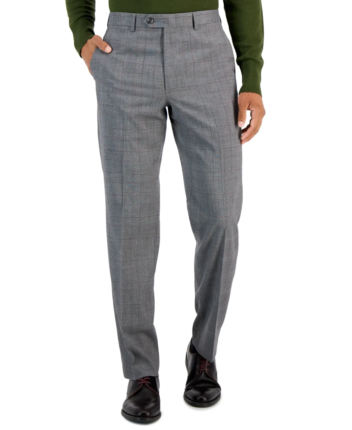 Sean John Mens Classic fit Dress Pants 38 / 32 Grey Plaid